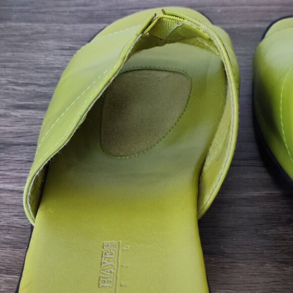 Denver Hayes Brazil 2" High Heel Slide Sandals Size 8 green Flat Slip On… - Picture 7 of 14